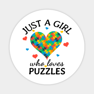 Just a Girl Who Loves puzzles Gift Magnet